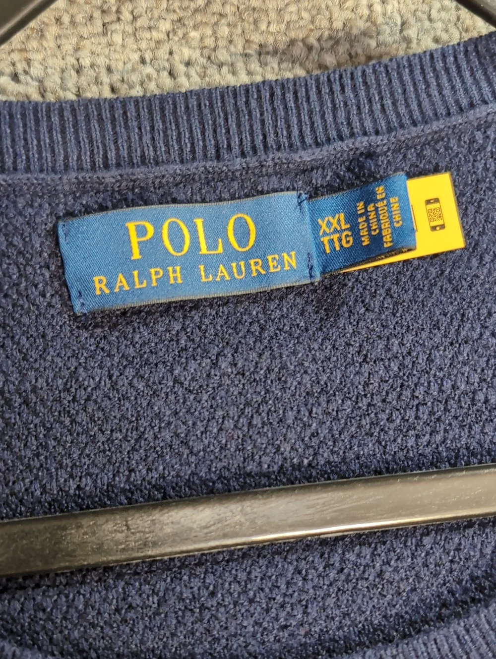 Polo Ralph Lauren Cotton-linen Crewneck Sweater Size XXL in Navy Blue